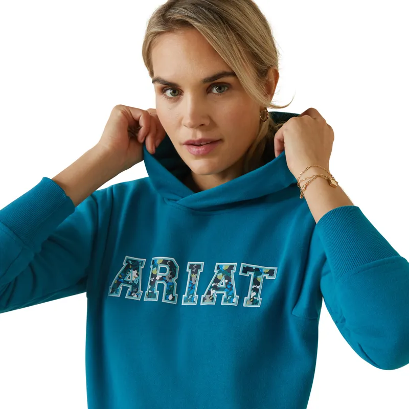 Ariat Women's 3D Logo 2.0 Hoodie - Mosaic Blue-2