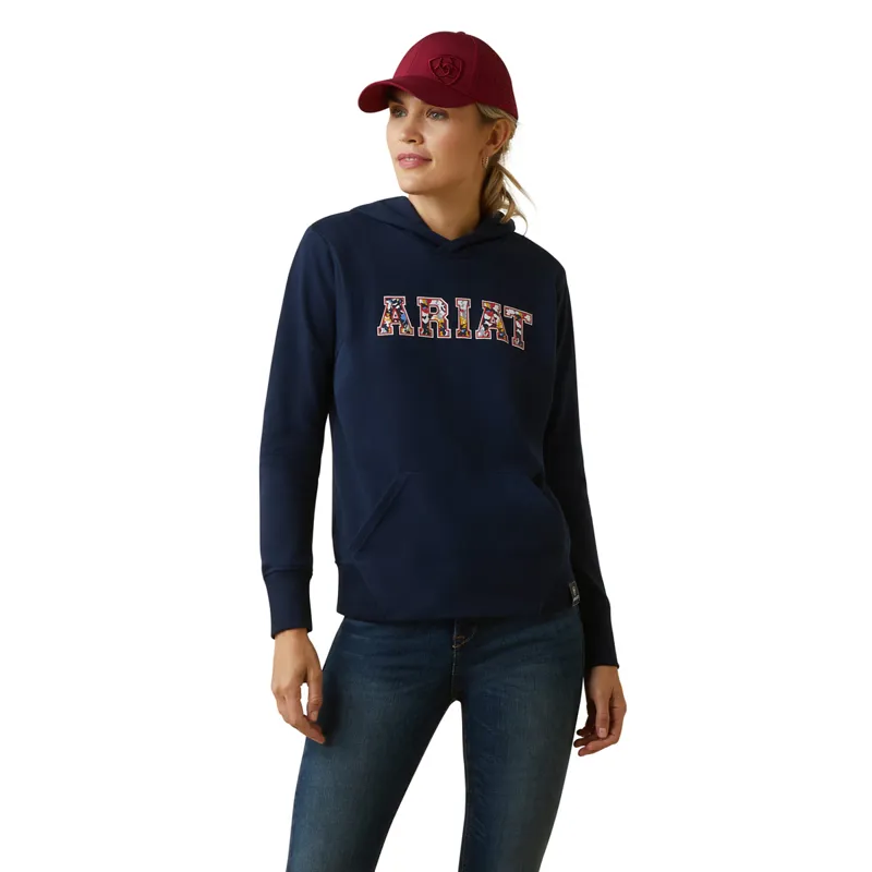 Ariat Women's 3D Logo 2.0 Hoodie - Navy/Red-2