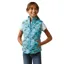 Ariat Youth Bella Reversible Insulated Gilet - Mosaic Blue/Aqua Foam Herd Print