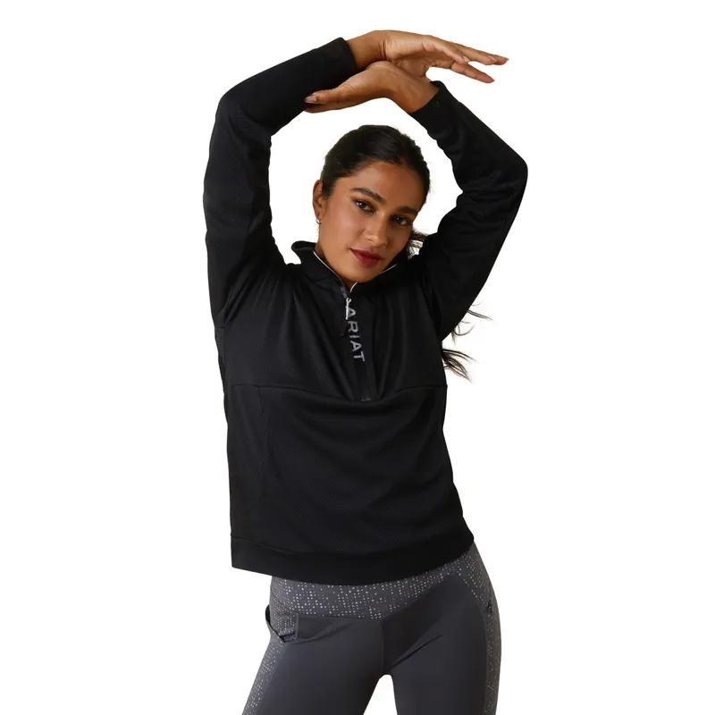 Ariat Women's Breathe 1/2 Zip Sweatshirt - Black-4