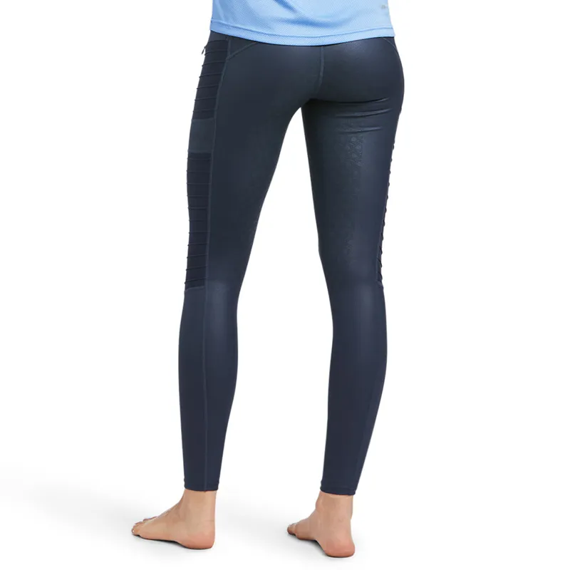 Ariat Women's Eos Moto Full Seat Tights - Blue Nights Hide Emboss-1