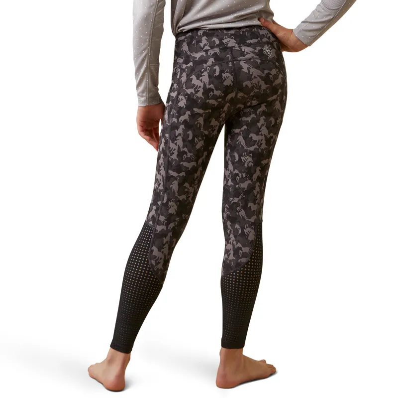 Ariat Youth EOS Full Seat Tights - Periscope Camo Horse-1