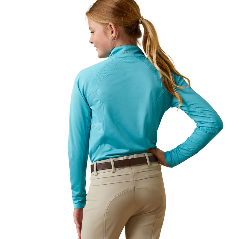 Ariat Youth Sunstopper 2.0 1/4 Zip Baselayer - Maui Blue-1