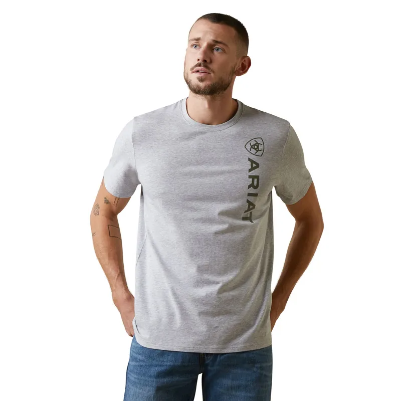 Ariat Men's Vertical Logo T-Shirt - Heather Grey