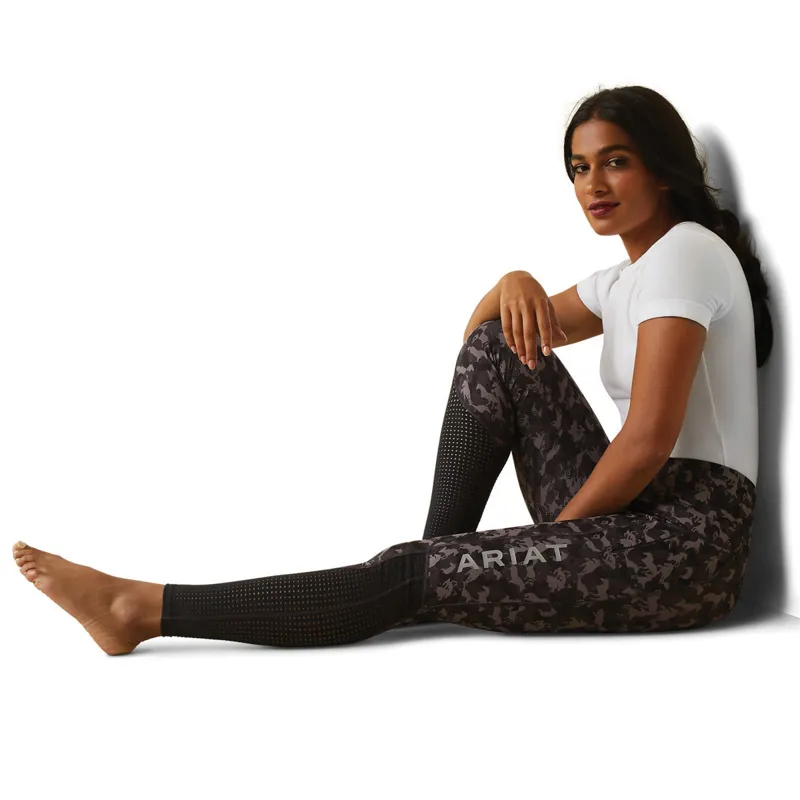 Ariat Women's EOS Full Seat Tights - Periscope Camo Horse-2