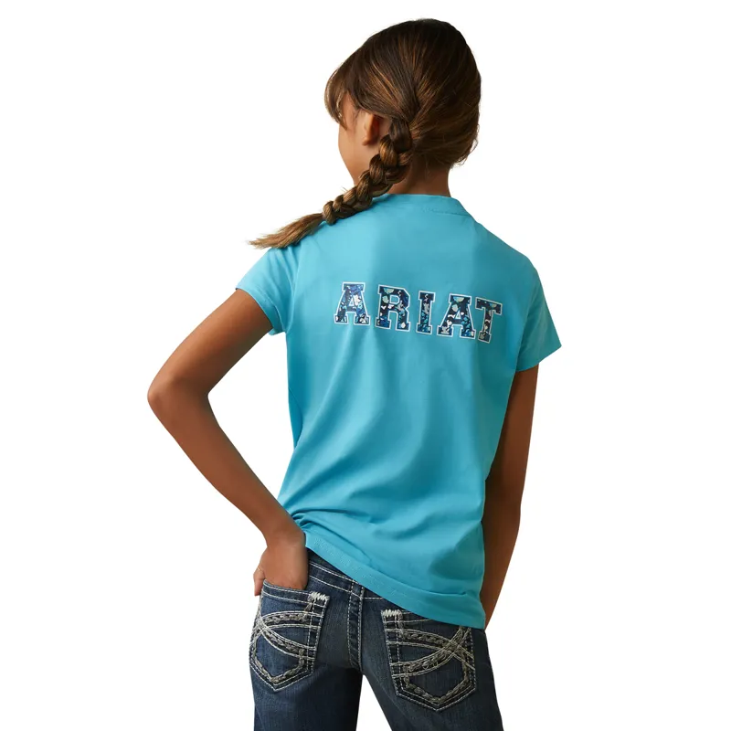 Ariat Youth Varsity Camo T-Shirt - Mosaic Blue-1