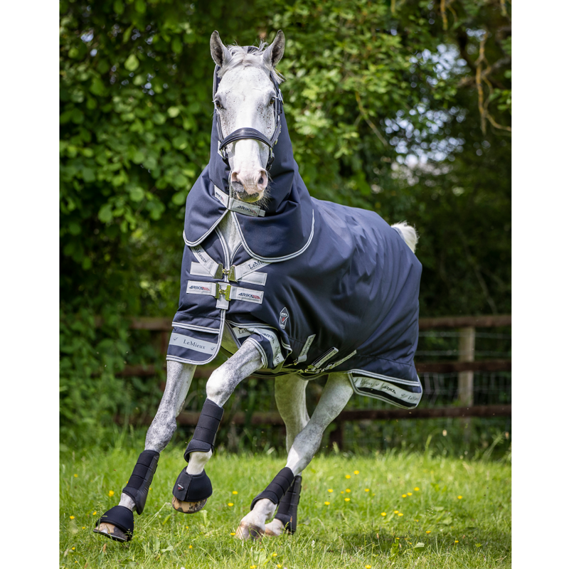 LeMieux Arika Storm-Tek 350g Detachable Neck Turnout Rug - Navy-1