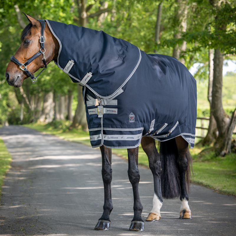 LeMieux Arika Featherweight 0g Turnout Neck Cover - Navy-1