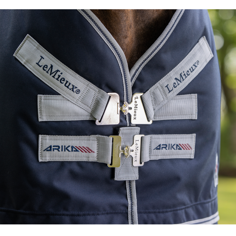 LeMieux Arika Storm-Tek 200g Detachable Neck Turnout Rug - Navy-3