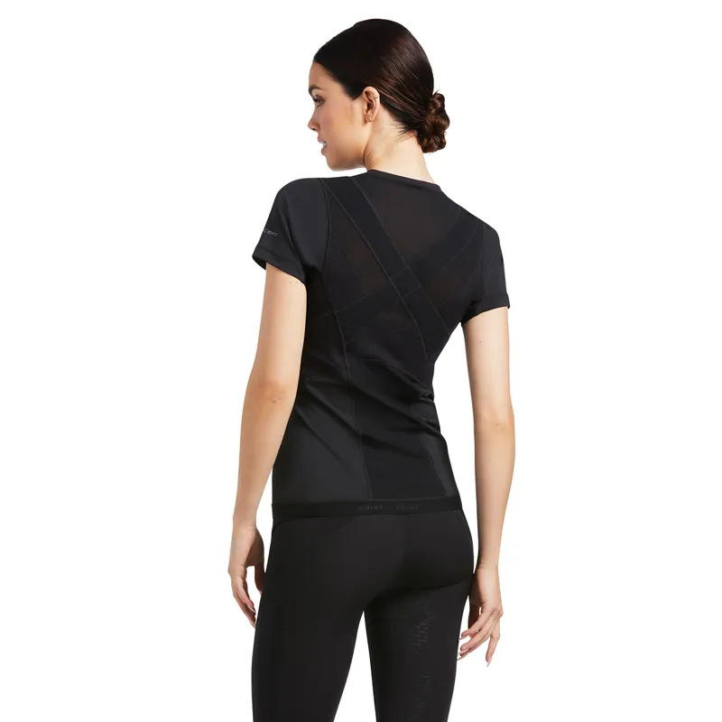 Ariat Women's Ascent Crew Short Sleeve Baselayer - Black-1