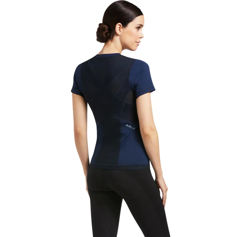 Ariat Women's Ascent Crew Short Sleeve Baselayer - Navy-1