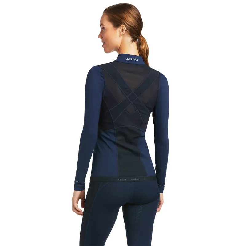 Ariat Women's Ascent 1/4 Zip Base Layer - Navy-1