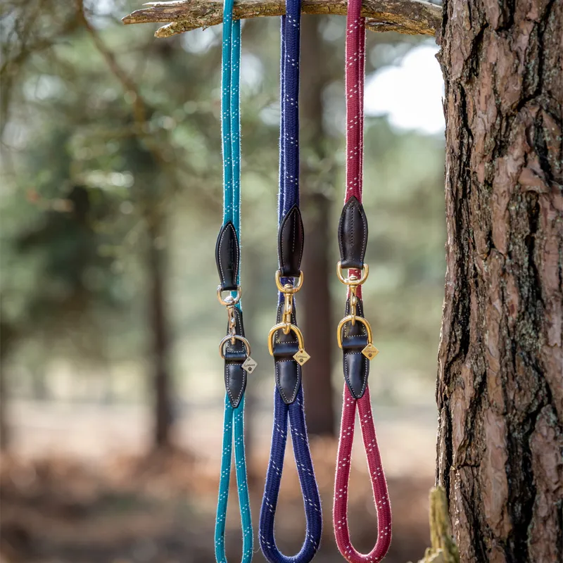 LeMieux Ascot Rope Dog Lead - Burgundy-2