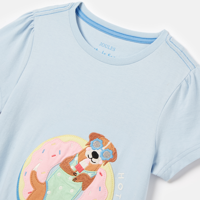Joules Girls' Astra Artwork T-Shirt - Light Blue-2