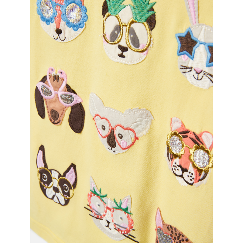 Joules Girls' Astra Artwork T-Shirt - Yellow-4