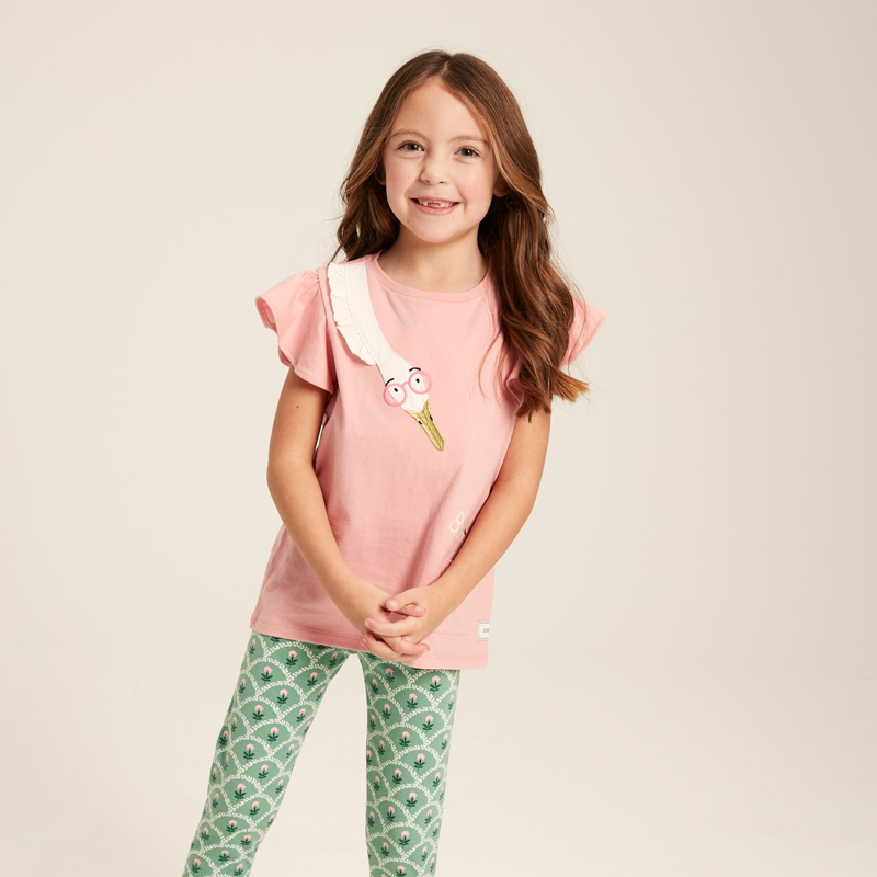 Joules Frill Astra Children's Artwork T-Shirt - Soft Pink-4