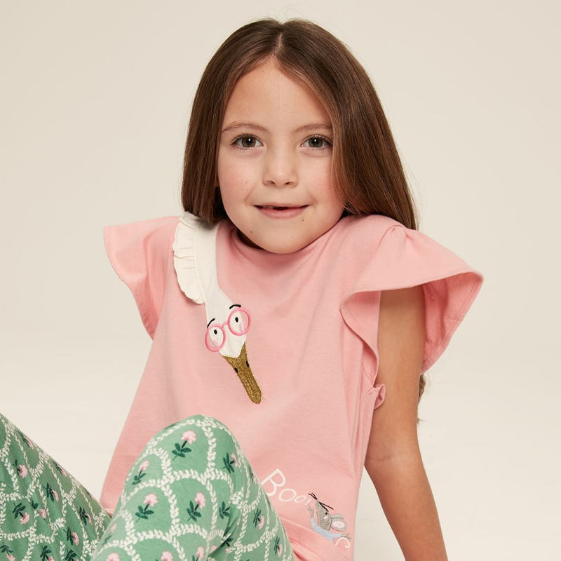 Joules Frill Astra Children's Artwork T-Shirt - Soft Pink-5