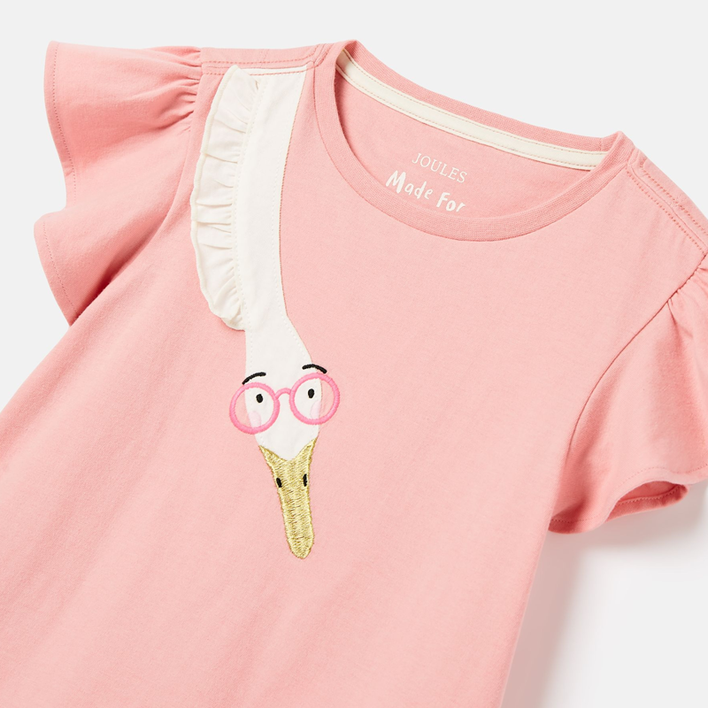 Joules Frill Astra Children's Artwork T-Shirt - Soft Pink-6