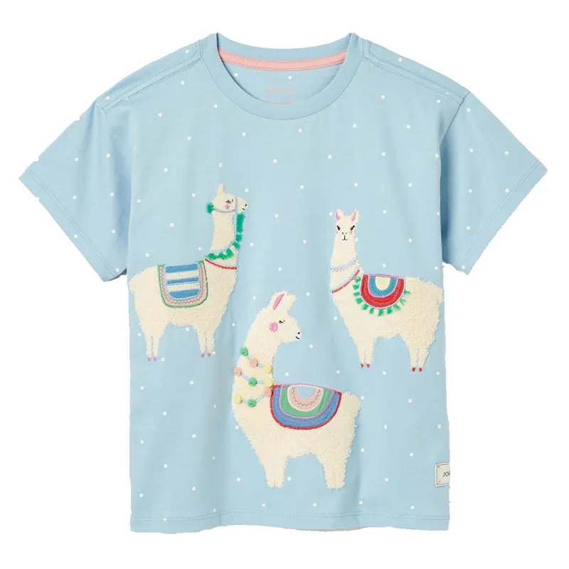 Joules Astra Children's Short Sleeve Artwork T-Shirt - Blue