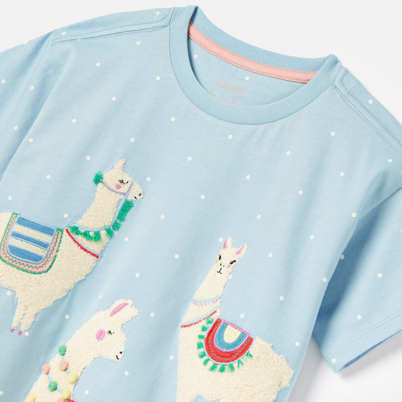 Joules Astra Children's Short Sleeve Artwork T-Shirt - Blue-2