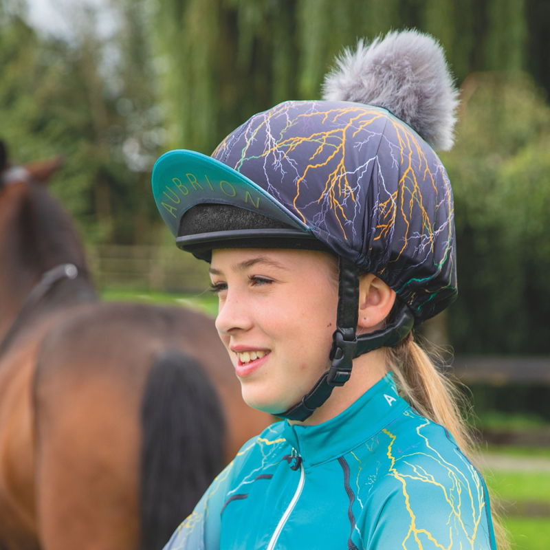 Aubrion Hyde Park Hat Cover - Teal Lightening-1