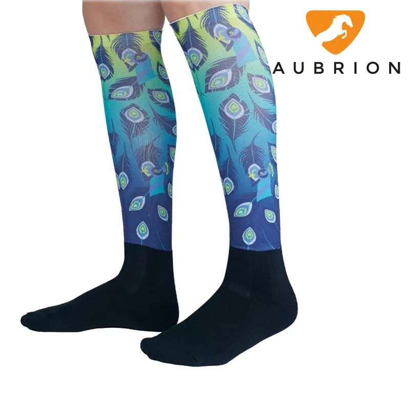 Aubrion Maids Hyde Park Socks - Lime Peacock