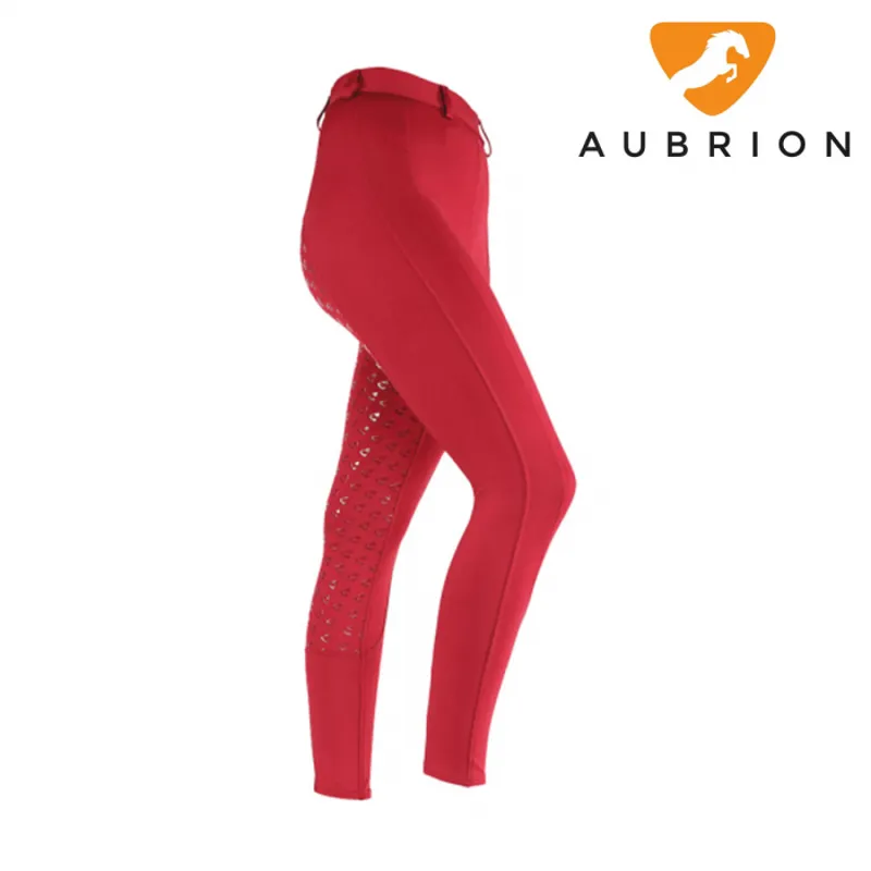 Aubrion Albany Ladies Riding Tights - Red-1