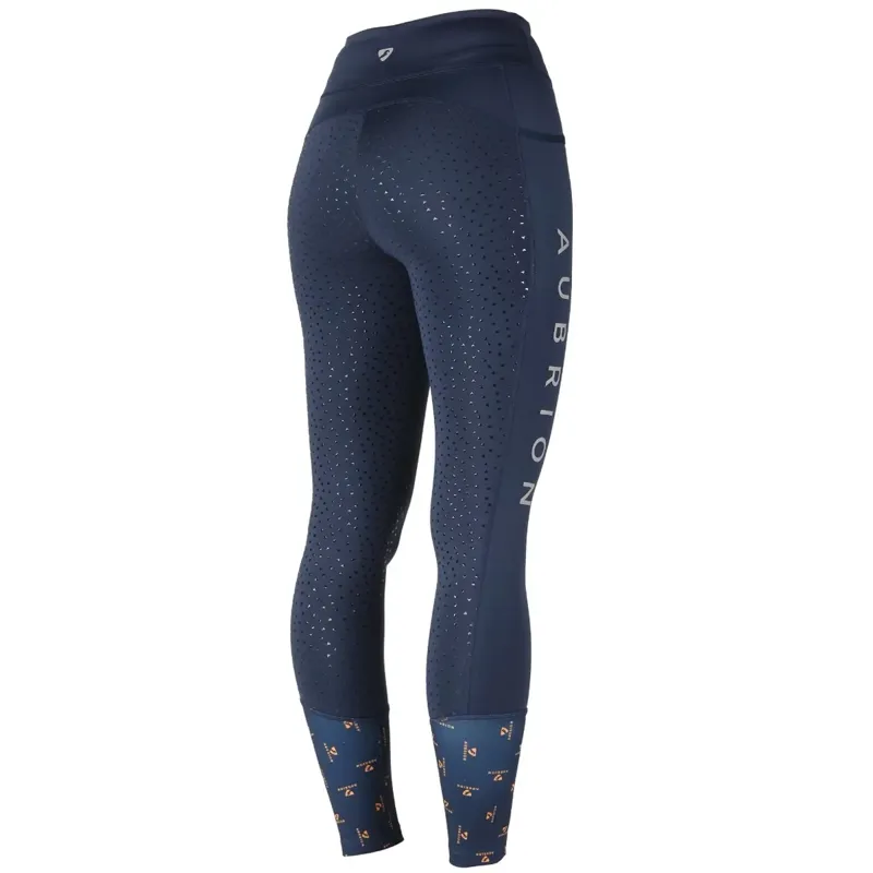 Aubrion Stanmore Ladies Riding Tights - Navy Blue-1