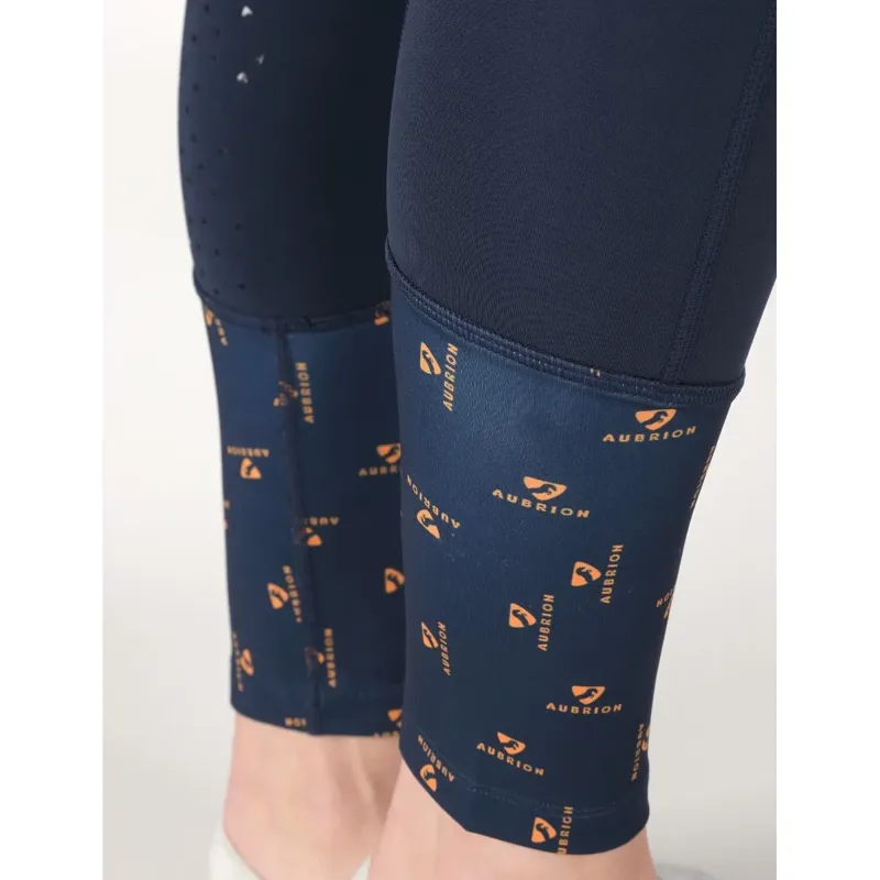 Aubrion Stanmore Ladies Riding Tights - Navy Blue-3
