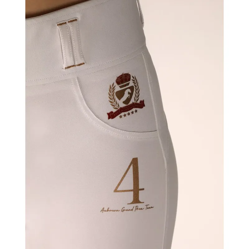 Aubrion Team Breeches - White-3