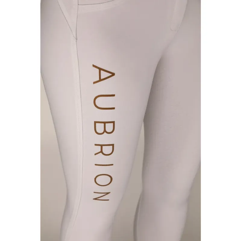 Aubrion Team Breeches - White-5