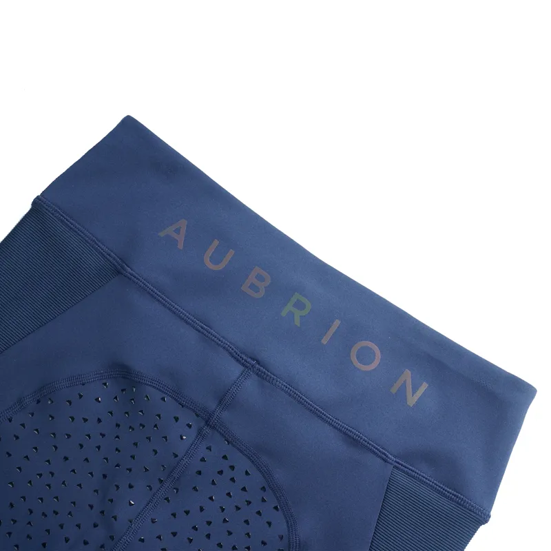 Aubrion Maids Manor Text Riding Tights - Navy-1