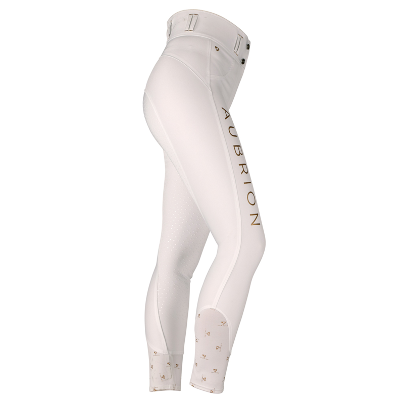 Aubrion Team Breeches - White-5