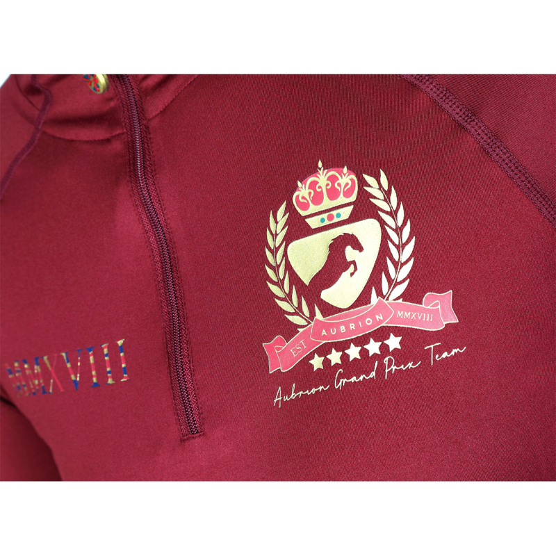 Aubrion Team Long Sleeve Base Layer - Maids - Burgundy-3