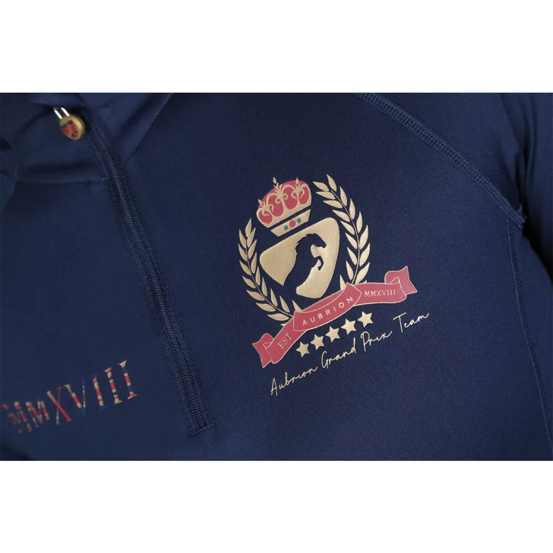 Aubrion Team Long Sleeve Base Layer - Maids - Navy-2