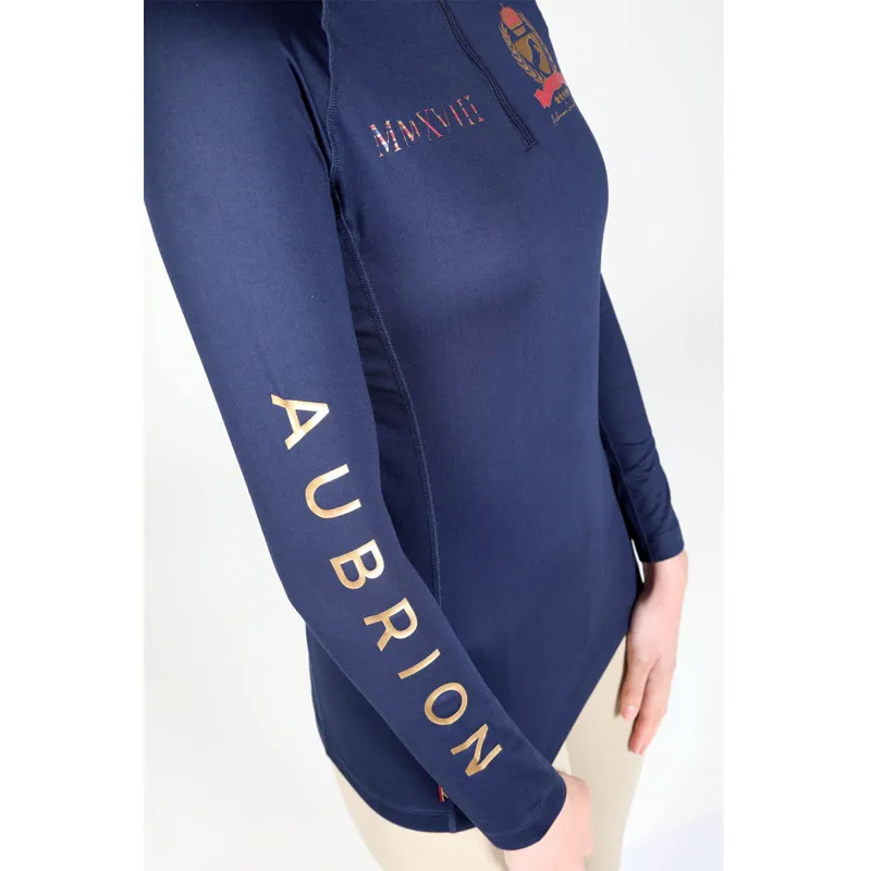 Aubrion Team Long Sleeve Base Layer - Maids - Navy-4