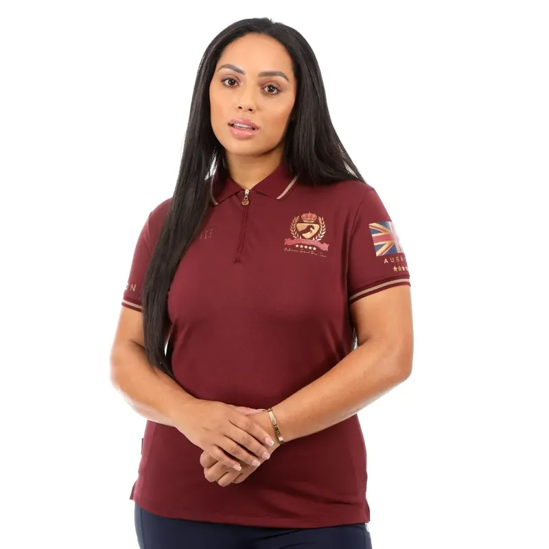 Aubrion Team Tech Polo - Burgundy-3