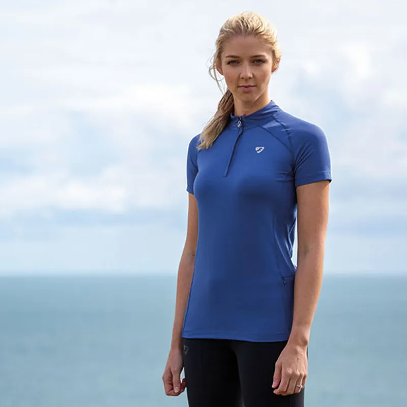 Aubrion Kiska Ladies Short Sleeve Base Layer - Blue-1