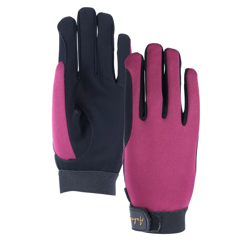 Aubrion Team Winter Riding Gloves - Mulberry