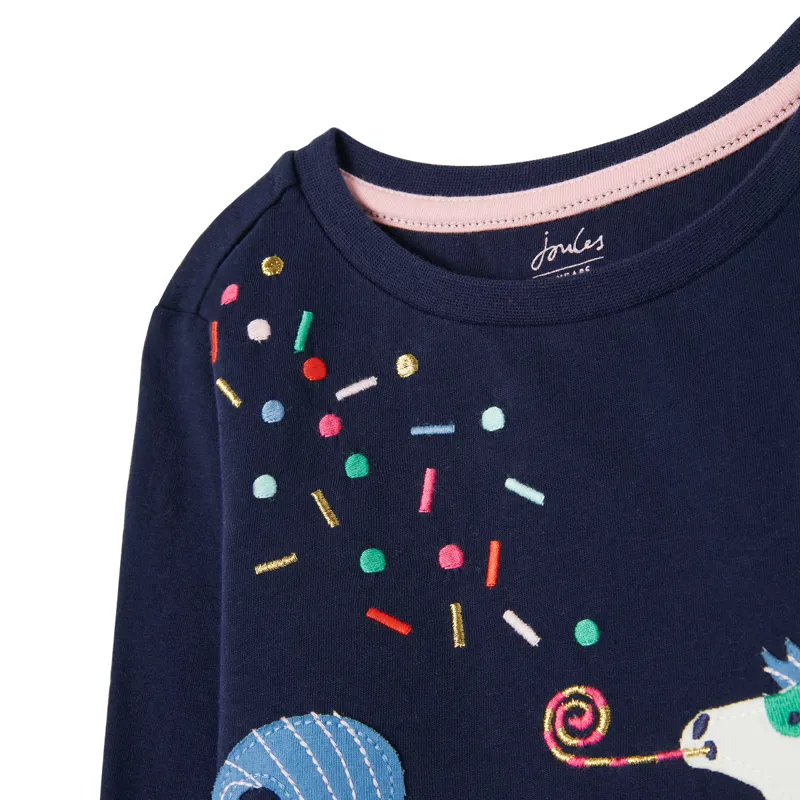 Joules Ava Long Sleeve Applique Artwork T-Shirt - Navy Horse-2