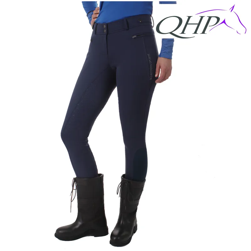 QHP Breeches Softshell Aylinn Anti-Slip Full Seat - Navy