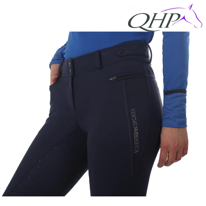 QHP Breeches Softshell Aylinn Anti-Slip Full Seat - Navy-2