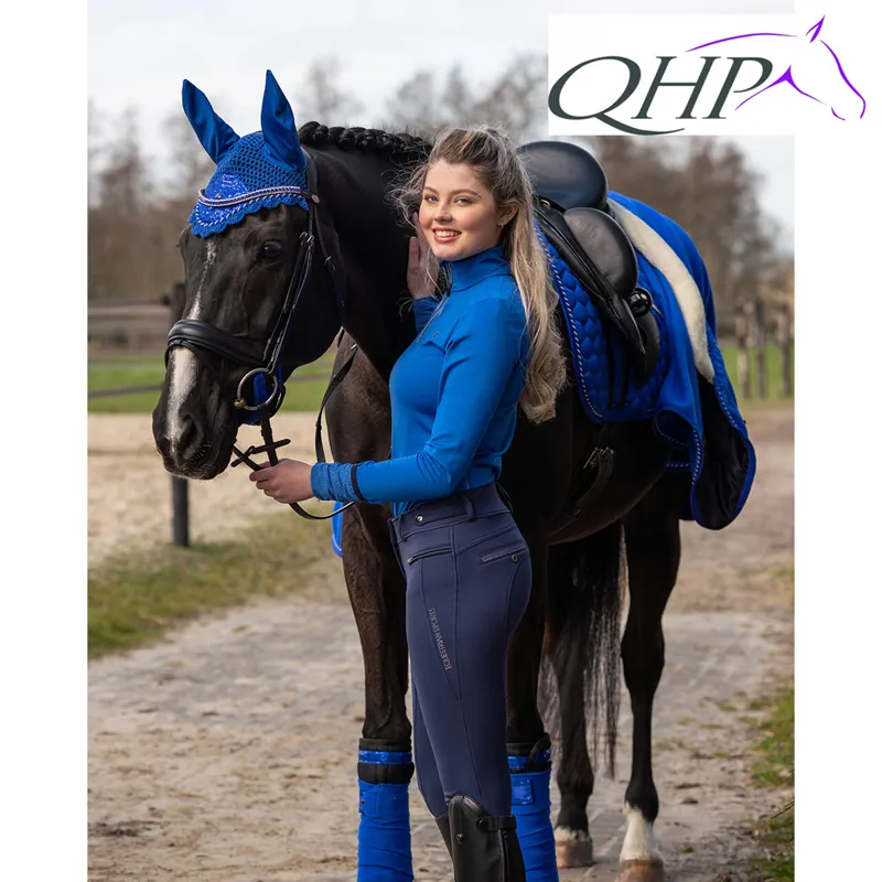 QHP Breeches Softshell Aylinn Anti-Slip Full Seat - Navy-3