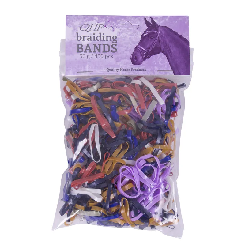 QHP Rubber braiding bands wide - Mixed Colours