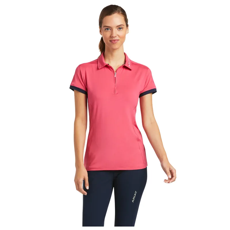 Ariat Women's Bandera 1/4 Zip Polo  - Party Punch