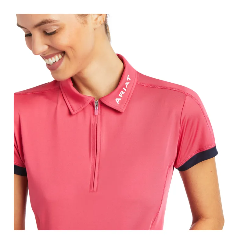 Ariat Women's Bandera 1/4 Zip Polo  - Party Punch-2