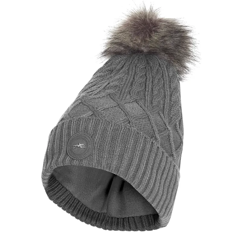 Schockemohle Baila Style Beanie Bobble Hat - Silver Grey