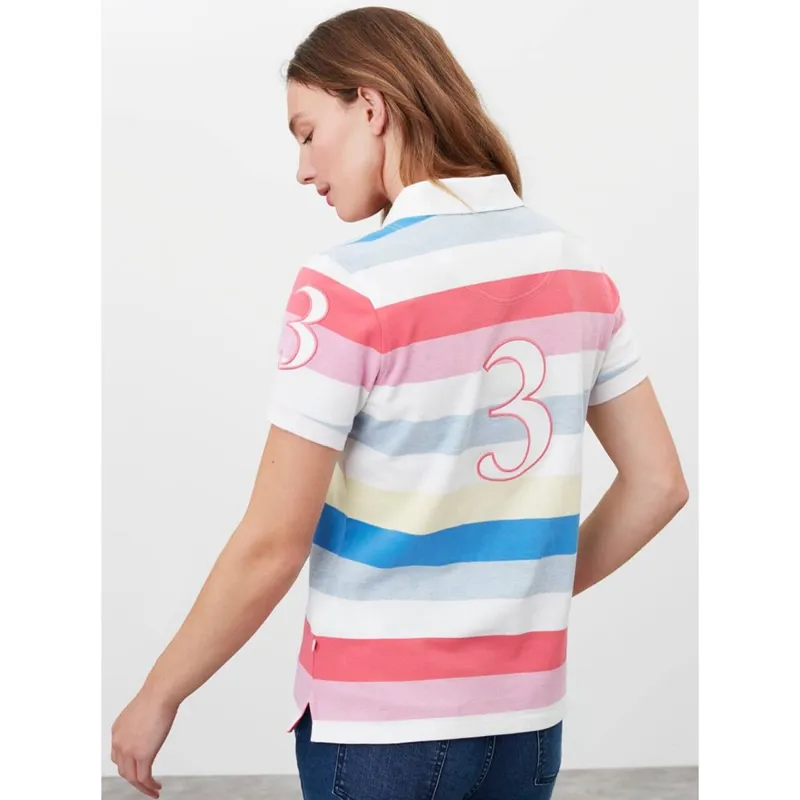 Joules Ladies Beaufort Beach Polo Shirt - Multi Stripe-1