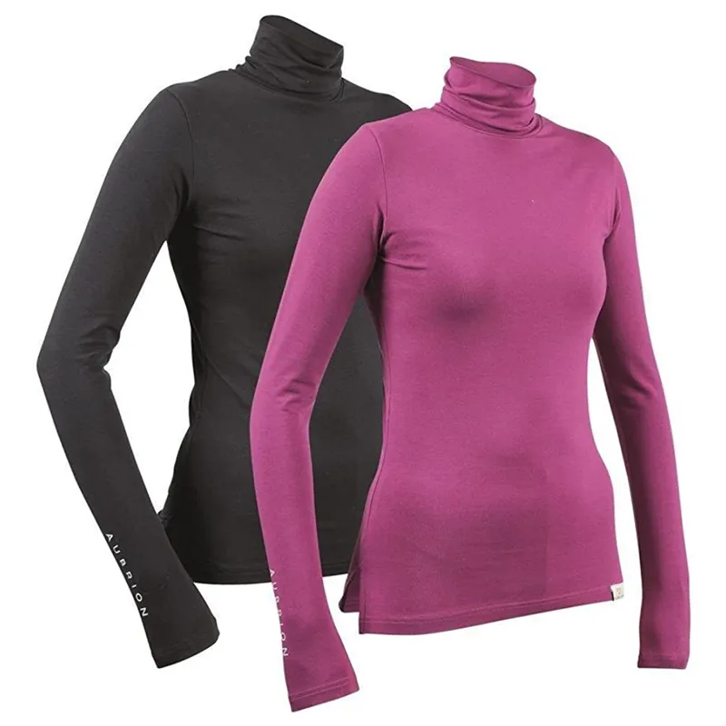 Aubrion Ladies Bellmont Polo Neck Top - Plum