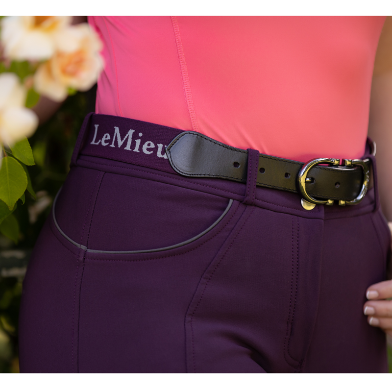 LeMieux Elasticated Belt - Aubergine-2